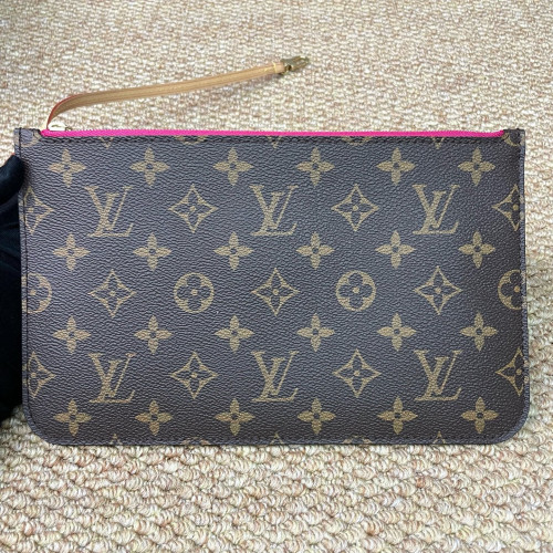 Louis Vuitton Neverfull MM Monogram Fuchsia Brown