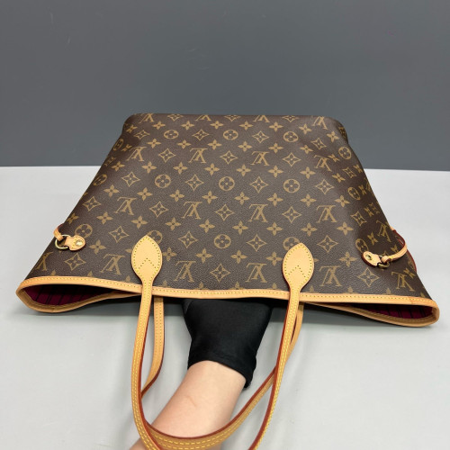 Louis Vuitton Neverfull MM Monogram Fuchsia Brown