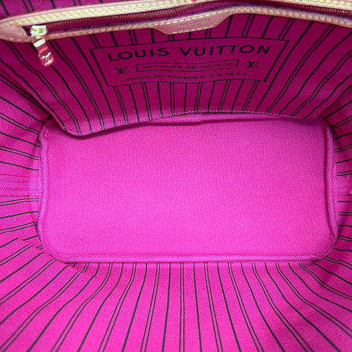 Louis Vuitton Neverfull MM Monogram Fuchsia Brown