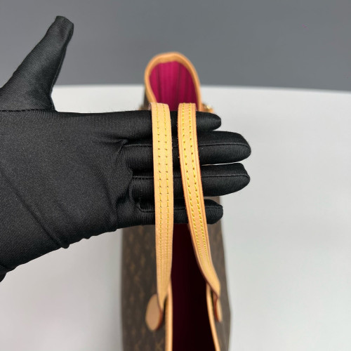 Louis Vuitton Neverfull MM Monogram Fuchsia Brown