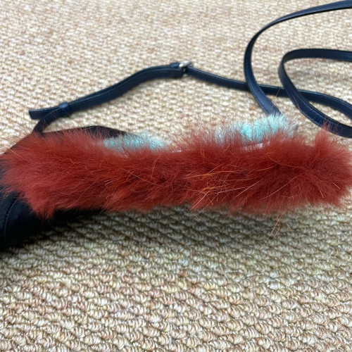 Fendi Monster Eyes Baguette Micro Faux Fur Calfskin Dark Blue White Green