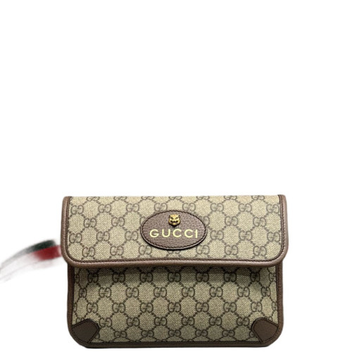 Gucci Web Neo Vintage Belt Bag GG Supreme Monogram Beige Brown Green