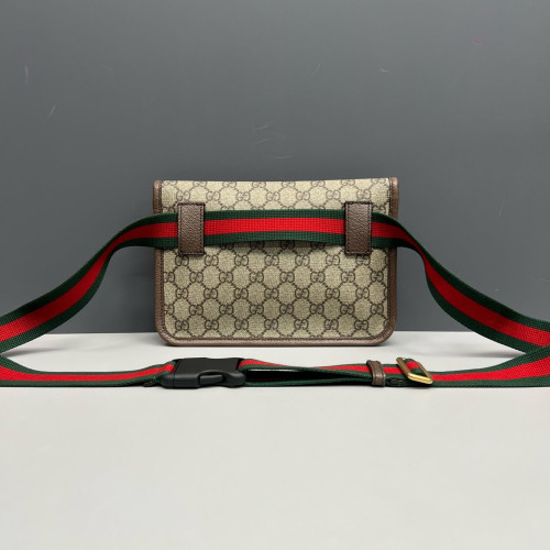 Gucci Web Neo Vintage Belt Bag GG Supreme Monogram Beige Brown Green
