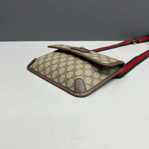 Gucci Web Neo Vintage Belt Bag GG Supreme Monogram Beige Brown Green
