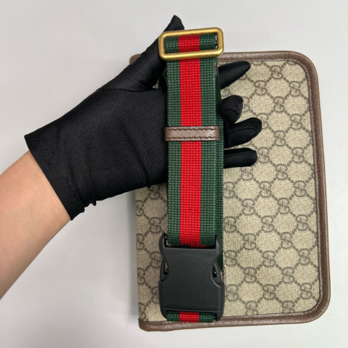 Gucci Web Neo Vintage Belt Bag GG Supreme Monogram Beige Brown Green