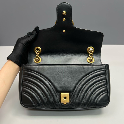 Gucci Matelasse Small GG Marmont Calfskin Black