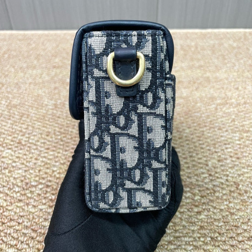 Dior 30 Montaigne Mini Box Bag Oblique Navy Beige Black