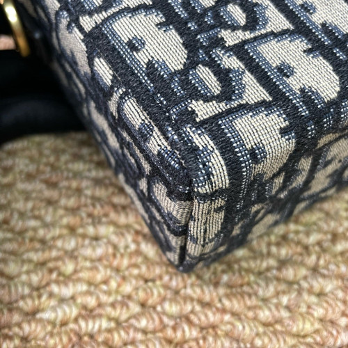 Dior 30 Montaigne Mini Box Bag Oblique Navy Beige Black