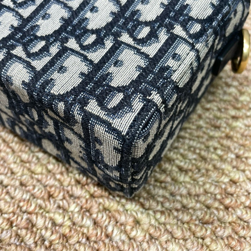Dior 30 Montaigne Mini Box Bag Oblique Navy Beige Black