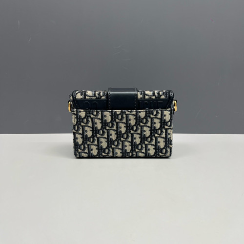 Dior 30 Montaigne Mini Box Bag Oblique Navy Beige Black