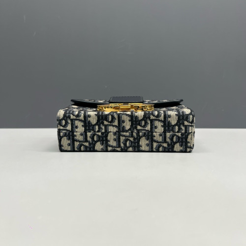 Dior 30 Montaigne Mini Box Bag Oblique Navy Beige Black