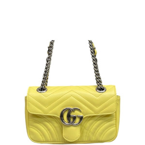 Gucci Matelasse Mini GG Marmont Calfskin Yellow
