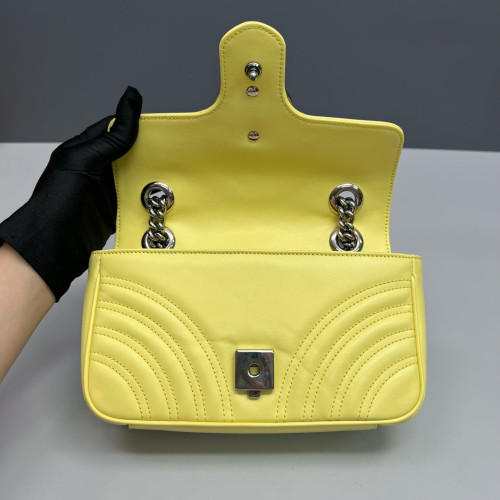 Gucci Matelasse Mini GG Marmont Calfskin Yellow