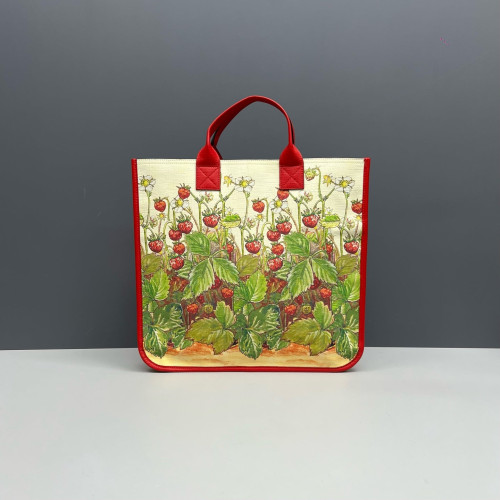 Gucci Tote Bag Calfskin Red White Green