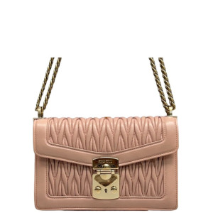 Miu Miu Matelasse Flap Bag Lambskin Pink