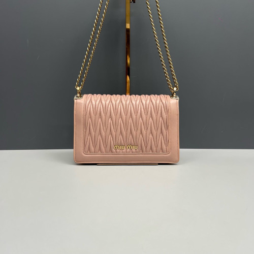 Miu Miu Matelasse Flap Bag Lambskin Pink