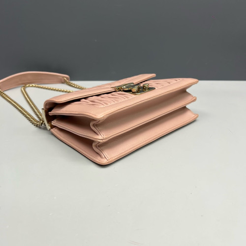 Miu Miu Matelasse Flap Bag Lambskin Pink