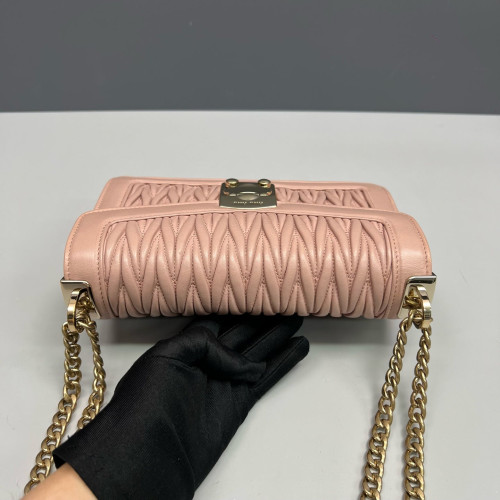 Miu Miu Matelasse Flap Bag Lambskin Pink