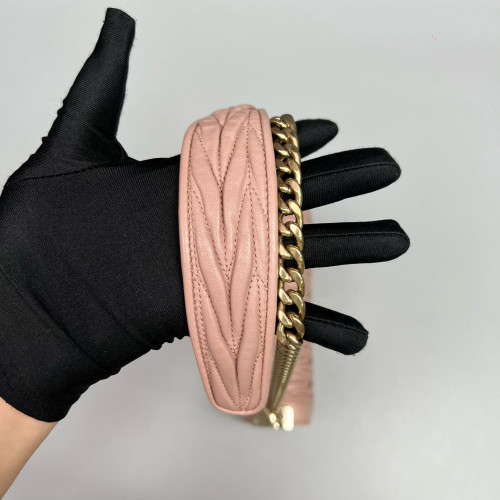 Miu Miu Matelasse Flap Bag Lambskin Pink