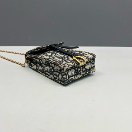 Dior Saddle Phone Holder Oblique Blue