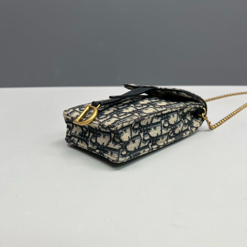 Dior Saddle Phone Holder Oblique Blue
