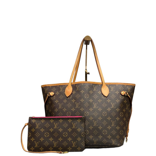 Louis Vuitton Neverfull MM Monogram Magenta Brown