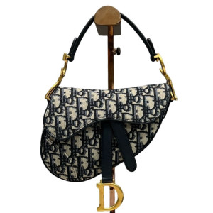 Dior Cannage Stitch Small Saddle Bag Oblique Blue