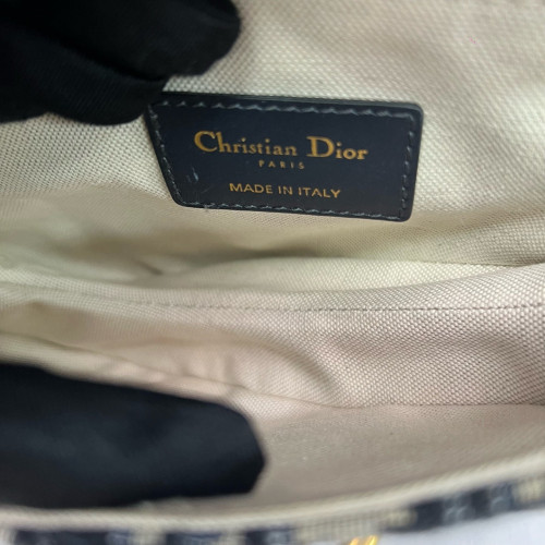 Dior Cannage Stitch Small Saddle Bag Oblique Blue