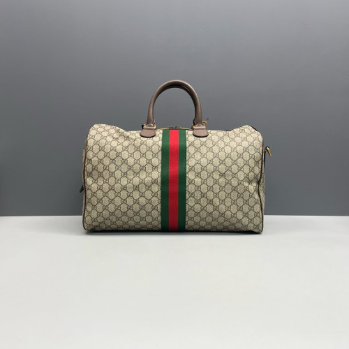 Gucci Duffle Bag GG Supreme Monogram Beige Brown Green