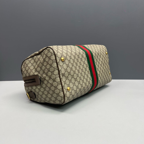 Gucci Duffle Bag GG Supreme Monogram Beige Brown Green