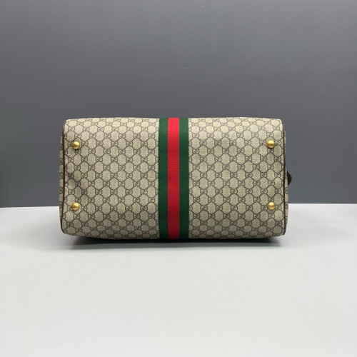Gucci Duffle Bag GG Supreme Monogram Beige Brown Green