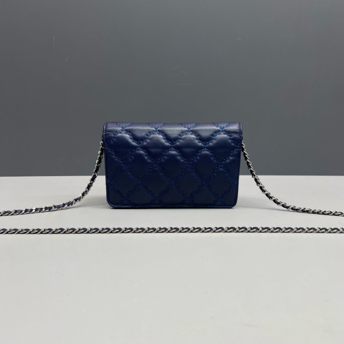 Chanel Diamond Stitch Wallet On Chain Calfskin Dark Blue Chanel Diamond Stitch Wallet On Chain Calfskin Dark Blue
