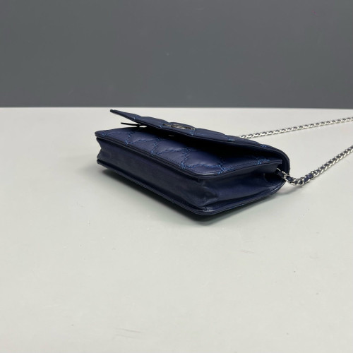 Chanel Diamond Stitch Wallet On Chain Calfskin Dark Blue Chanel Diamond Stitch Wallet On Chain Calfskin Dark Blue