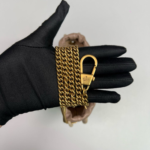 Gucci Matelasse Mini GG Marmont Bucket Bag Calfskin Natural Tan