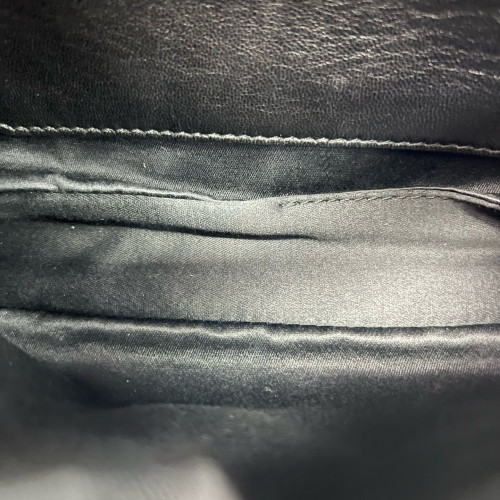 Miu Miu Strass Matelasse Crystal Flap Clutch Crumpled Lambskin Black