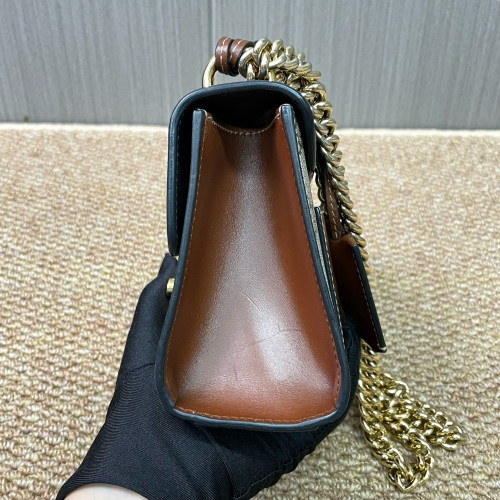 Gucci Small Padlock Shoulder Bag GG Monogram Black Brown Beige