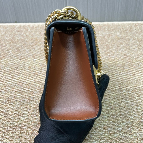 Gucci Small Padlock Shoulder Bag GG Monogram Black Brown Beige