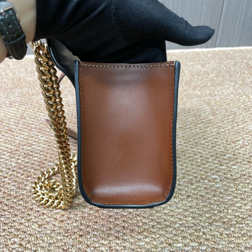 Gucci Small Padlock Shoulder Bag GG Monogram Black Brown Beige