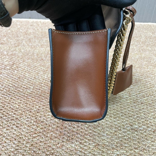 Gucci Small Padlock Shoulder Bag GG Monogram Black Brown Beige