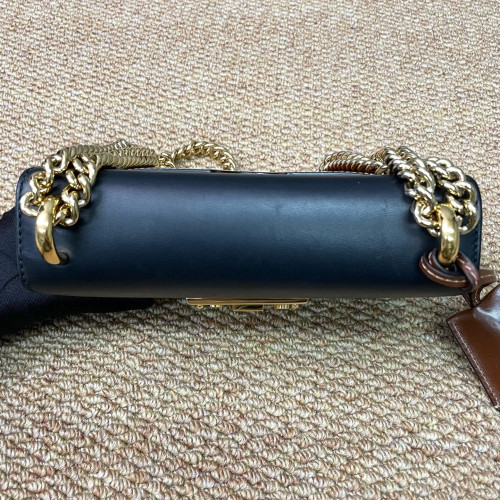 Gucci Small Padlock Shoulder Bag GG Monogram Black Brown Beige