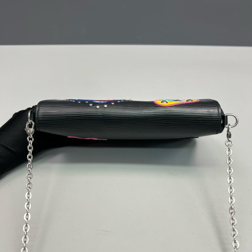 Louis Vuitton Pochette Felicie Chain Wallet Epi Black