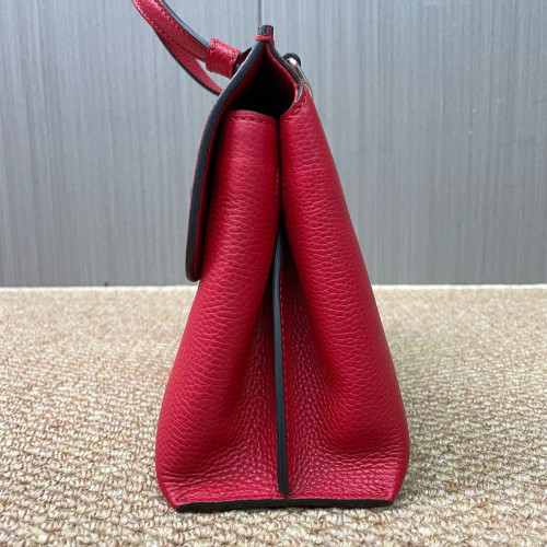 Gucci Small Bamboo Daily Top Handle Bag Calfskin Red
