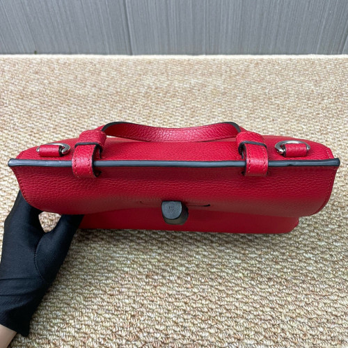 Gucci Small Bamboo Daily Top Handle Bag Calfskin Red