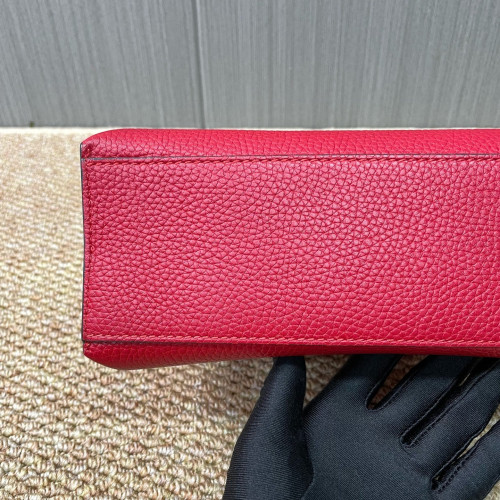 Gucci Small Bamboo Daily Top Handle Bag Calfskin Red