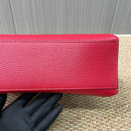 Gucci Small Bamboo Daily Top Handle Bag Calfskin Red