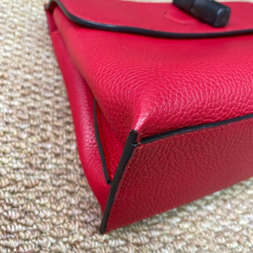 Gucci Small Bamboo Daily Top Handle Bag Calfskin Red
