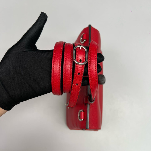 Gucci Small Bamboo Daily Top Handle Bag Calfskin Red
