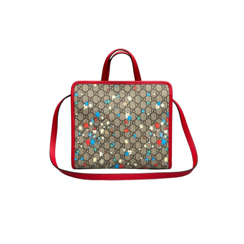 Gucci Children's Printed Tote Bag GG Supreme Monogram Beige Red Blue