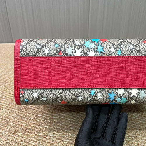 Gucci Children's Printed Tote Bag GG Supreme Monogram Beige Red Blue