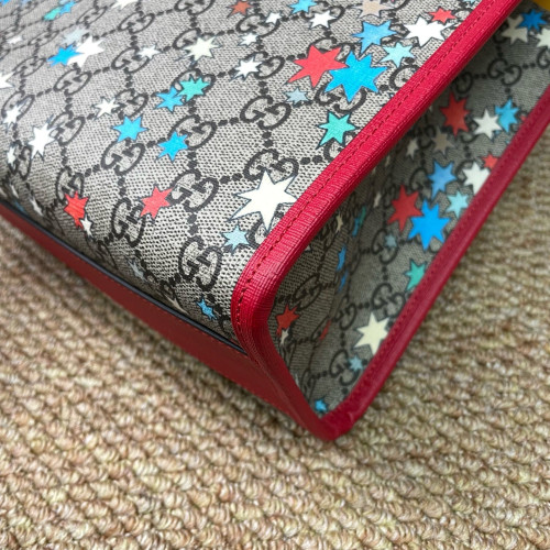 Gucci Children's Printed Tote Bag GG Supreme Monogram Beige Red Blue
